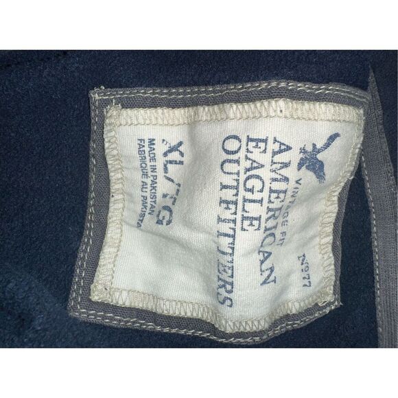 American Eagle Knit Navy Blue Varsity Cardigan Sz Extra Large Button Front XL Gr - Picture 5 of 5